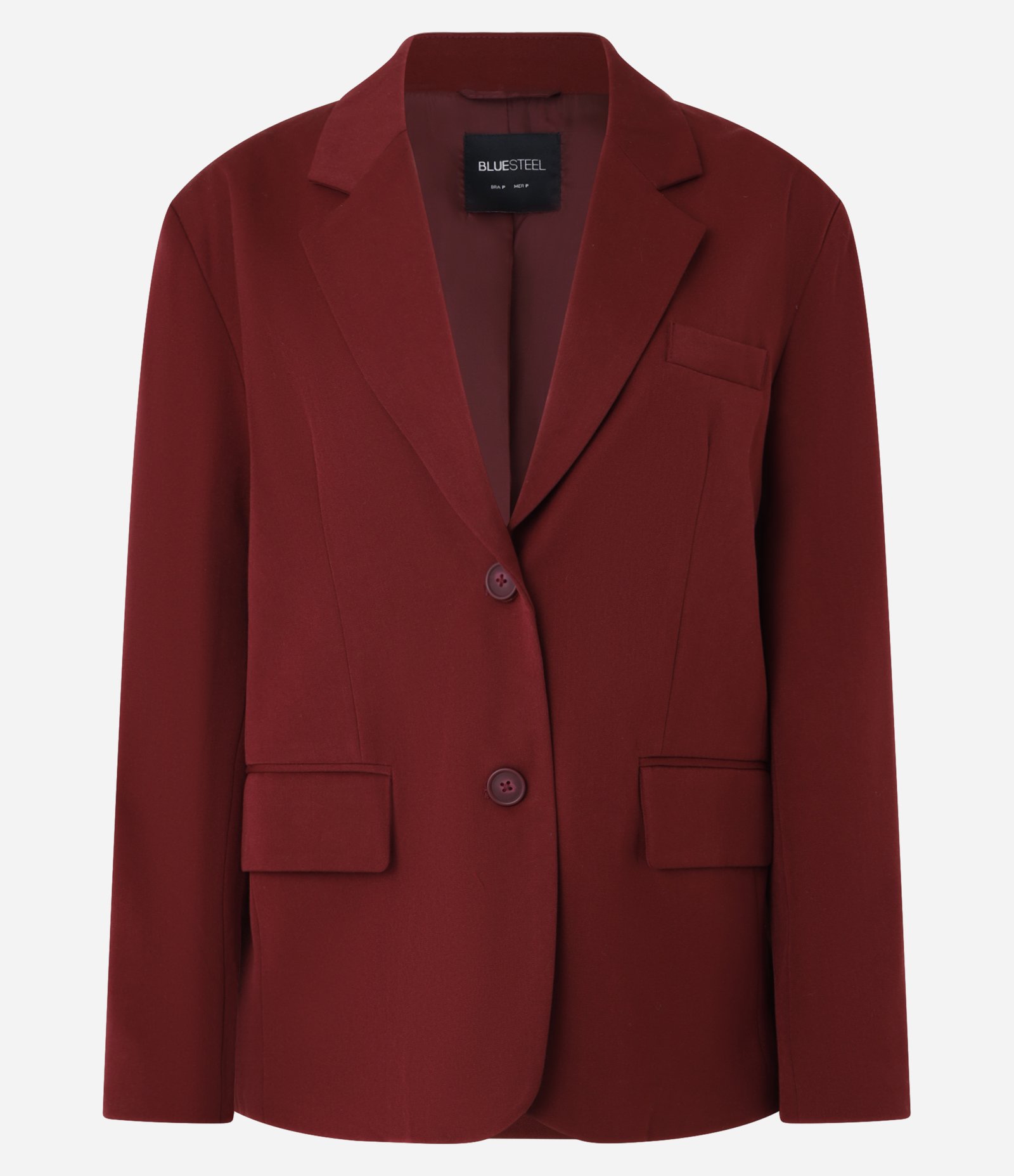 Blazer Oversized em Alfaiataria com Botões Bordô 5
