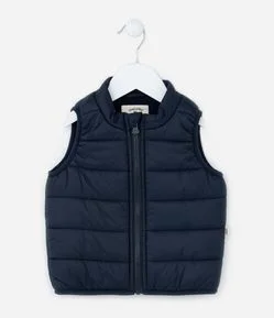 Colete Infantil em Microfibra com Recortes - Tam 3 a 18 meses