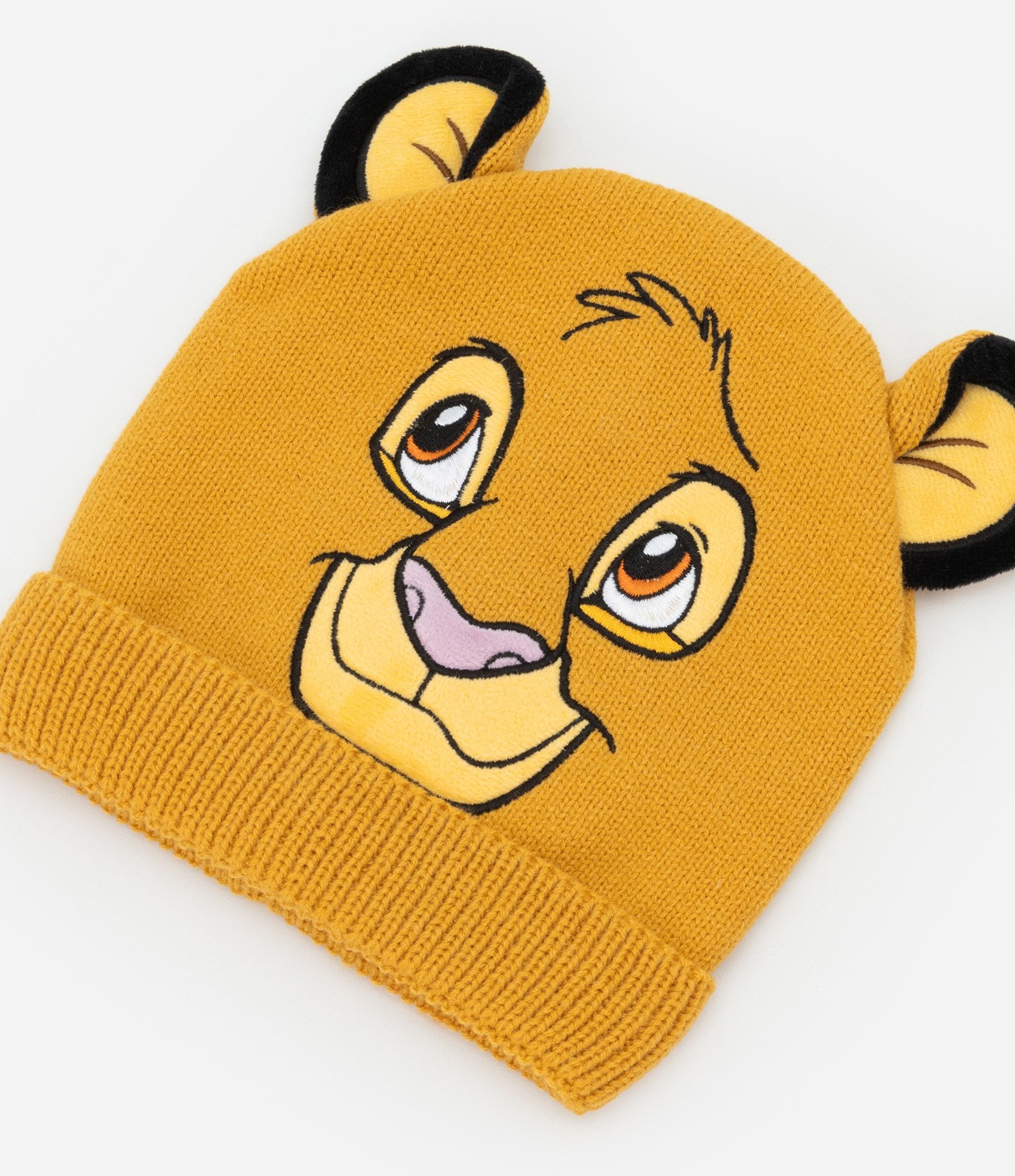 Touca Infantil em Tricô com Bordado Simba - Tam Único Amarelo 2