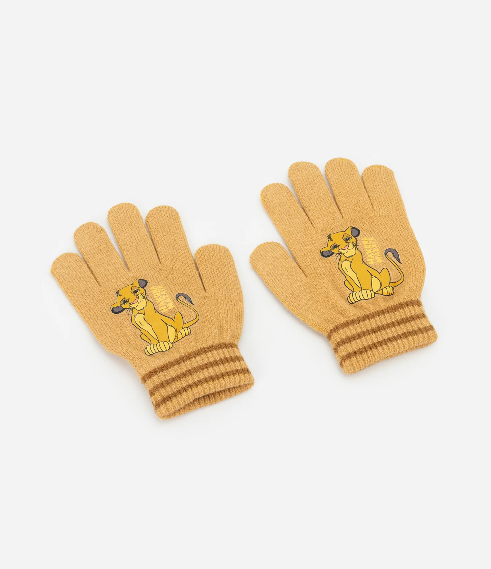 Luva Infantil com Estampa do Simba - Tam P ao G Amarelo 1