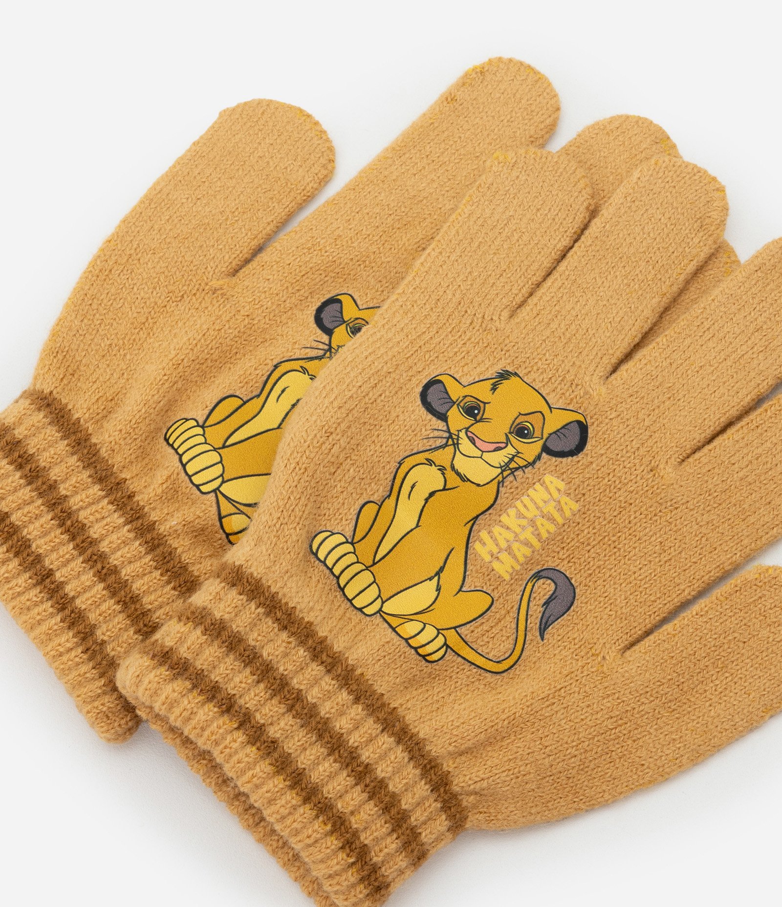 Luva Infantil com Estampa do Simba - Tam P ao G Amarelo 4