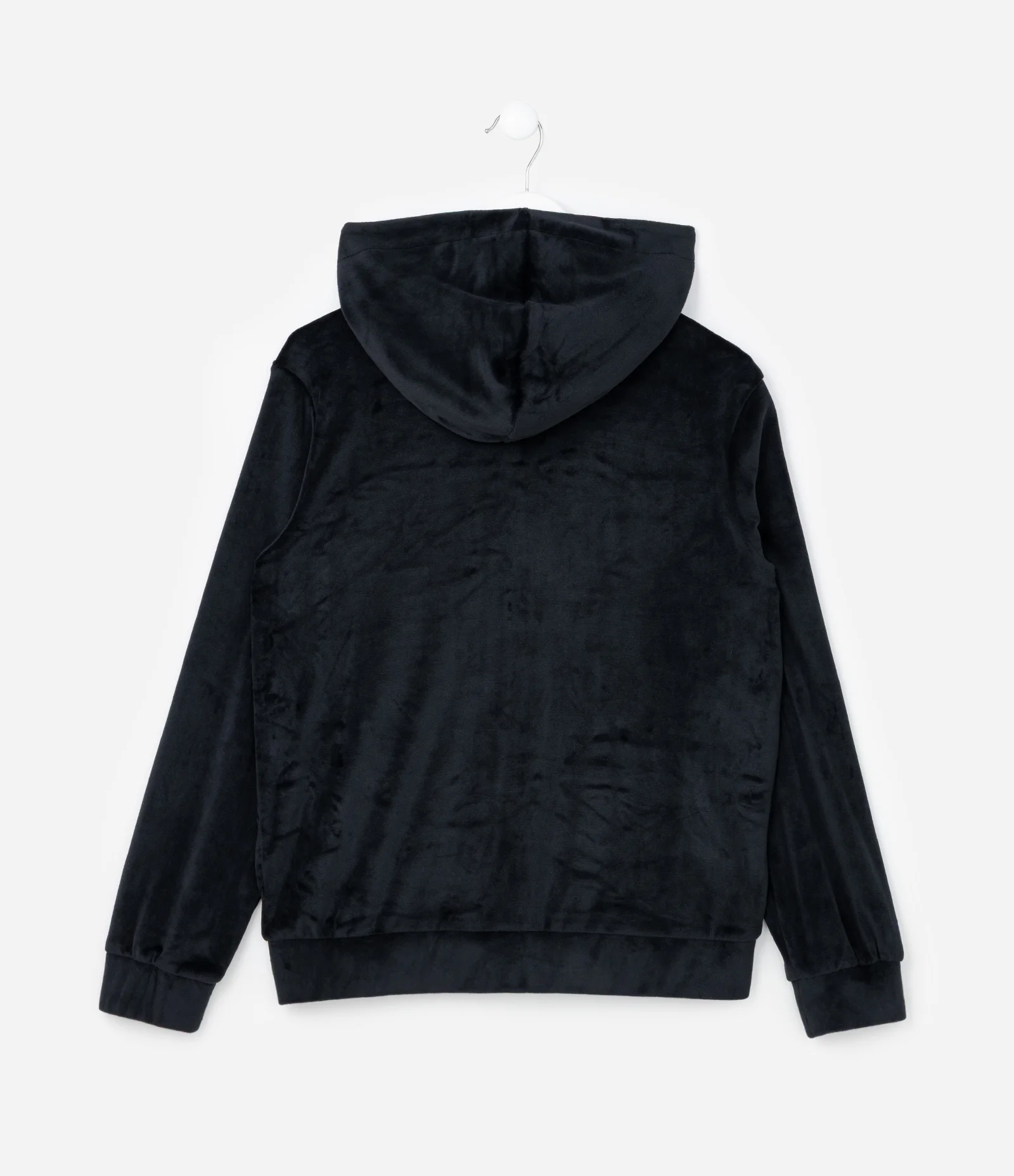 Jaqueta Infantil em Plush com Capuz e Bolso - Tam 5 a 14 anos Preto 2