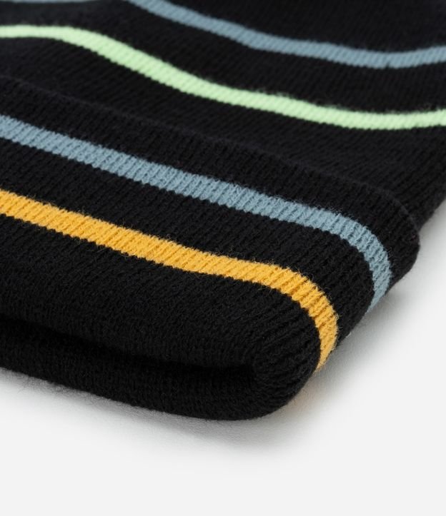 Gorro Infantil com Pompom e Listras - Tam U