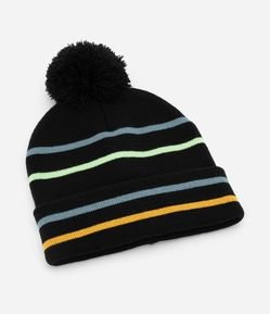 Touca Infantil com Pompom e Listras - Tam U