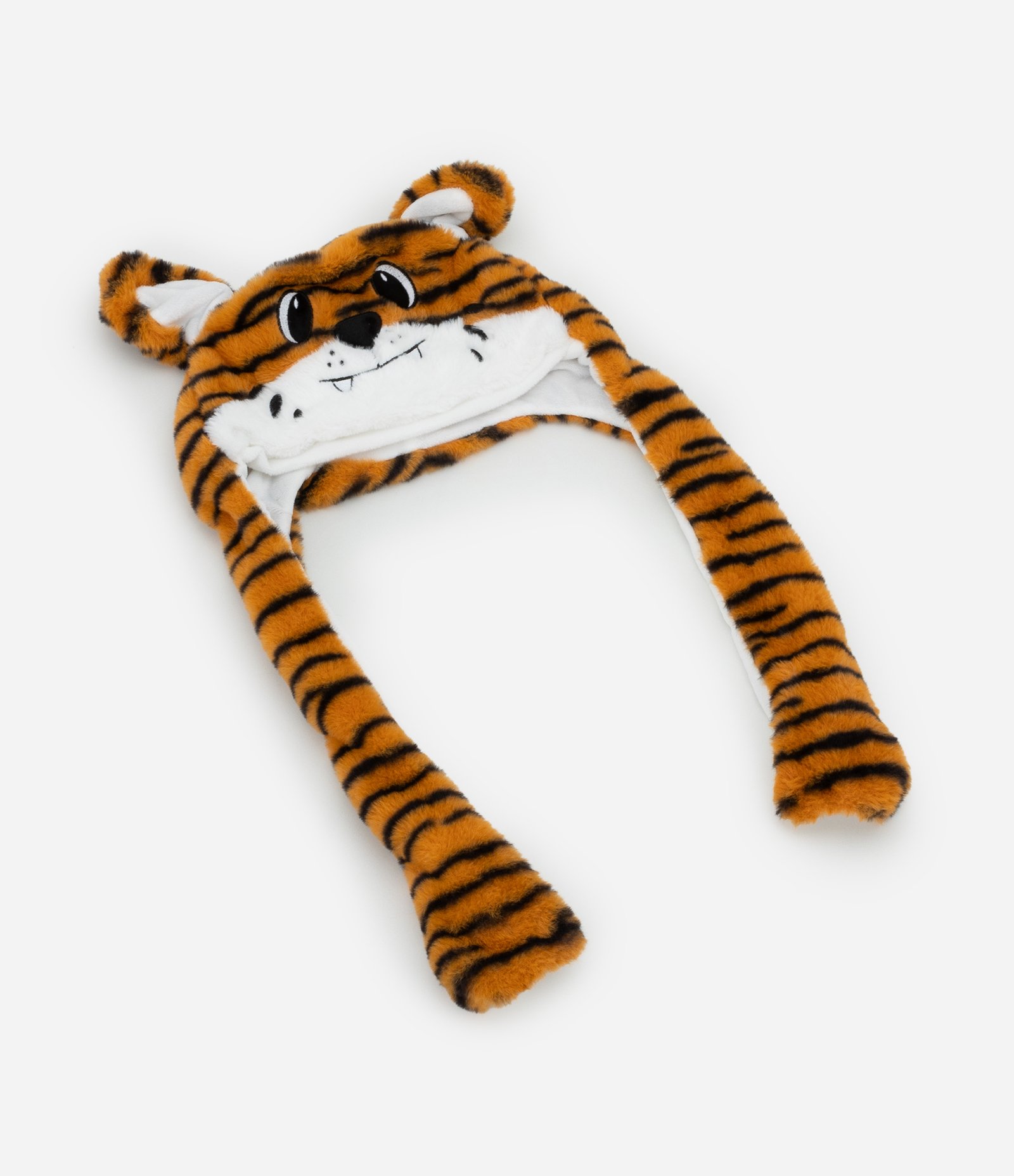 Gorro Infantil de Tigrinho com Orelhinhas que Sobem - Tam Único Laranja 1