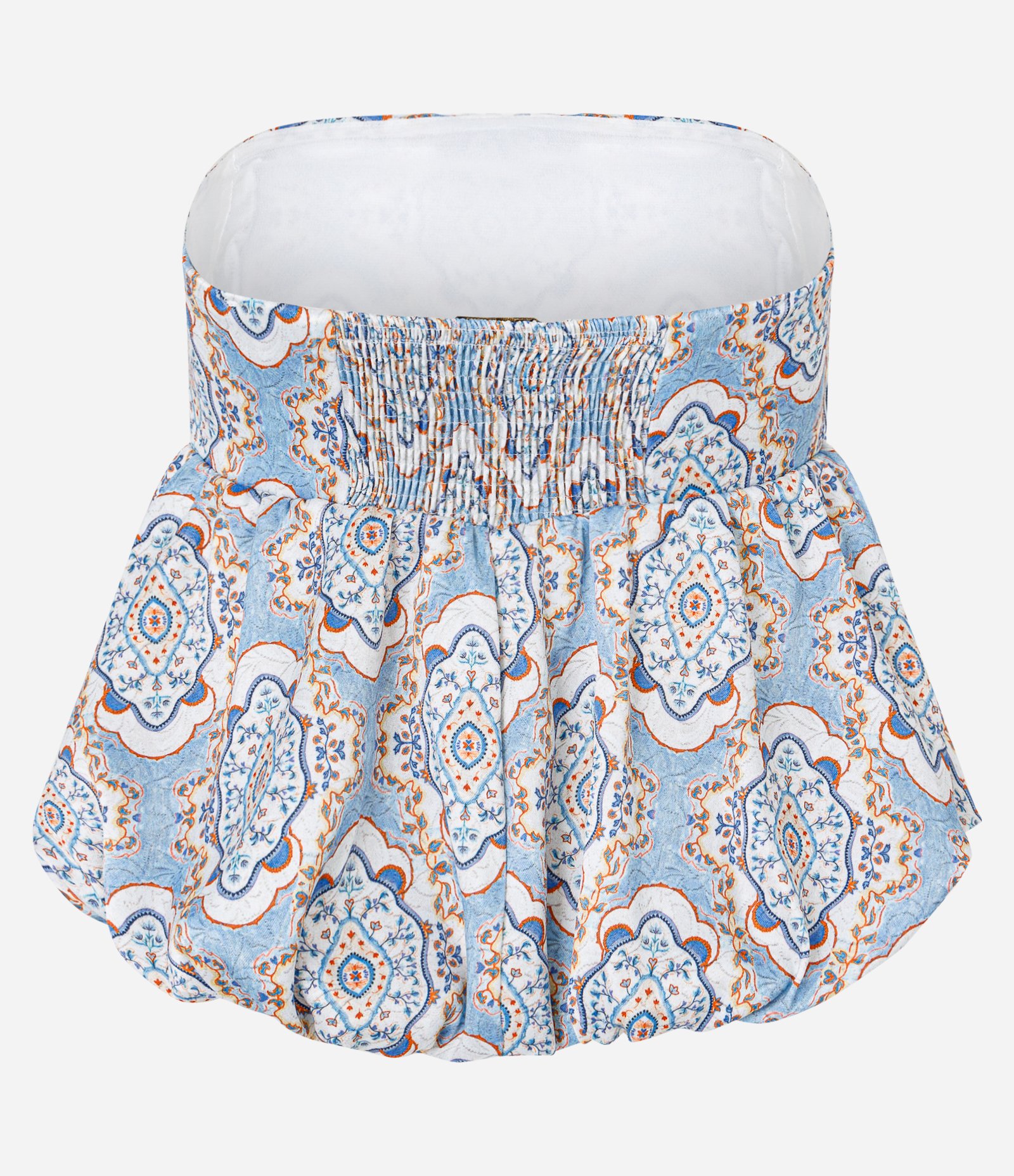 Blusa Balonê Tomara que Caia com Estampa Abstrata Azul 6