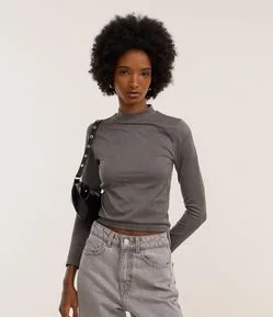 Blusa em Poliamida Seamless com Textura