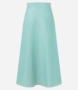 Saia Longa em Tricoline com Listras Verticais