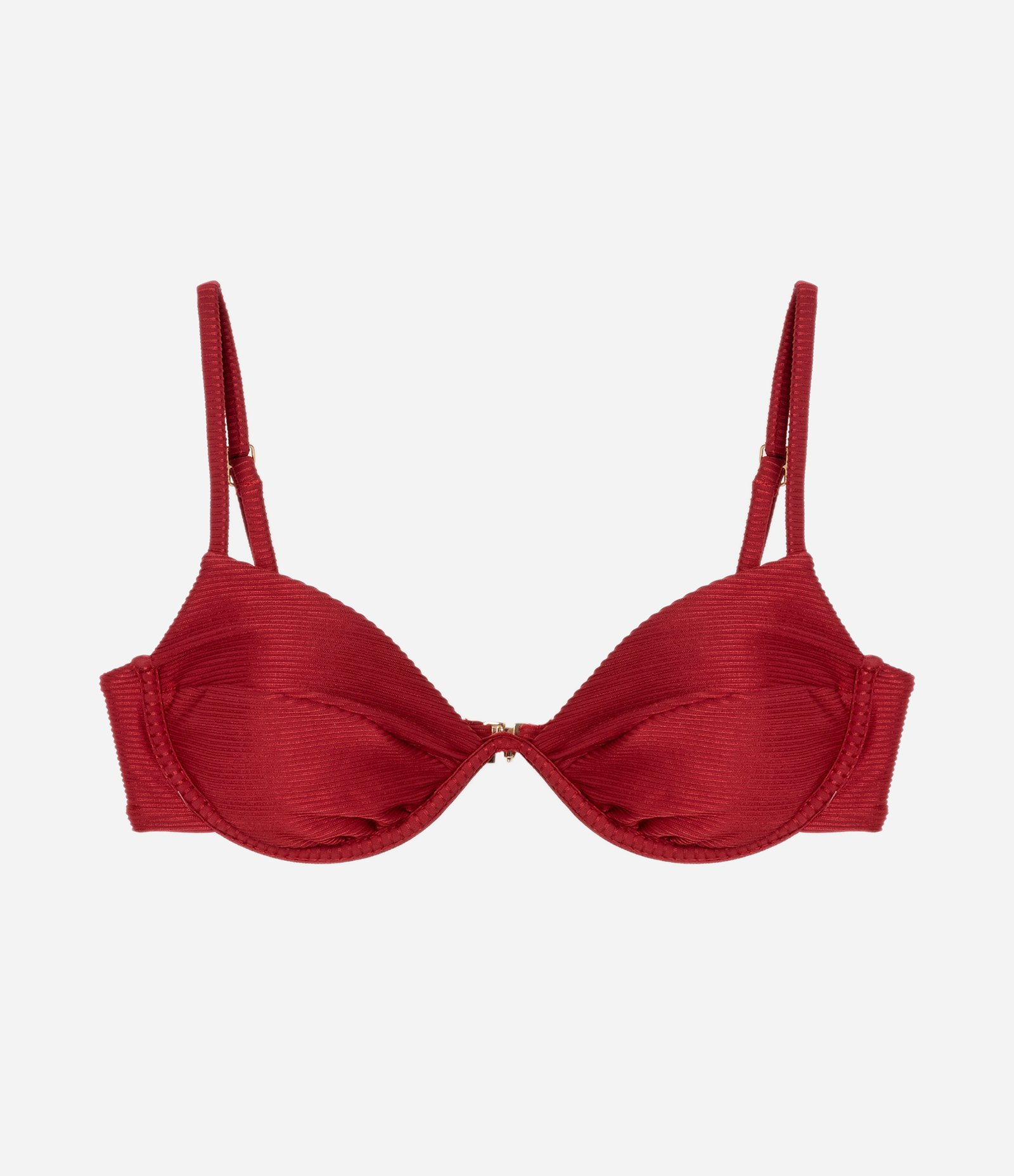 Biquíni Top Meia Taça Canelado Vermelho 5