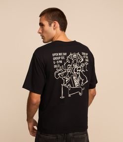 Camiseta Boxy em Algodão com Estampa Banda de Cachorros