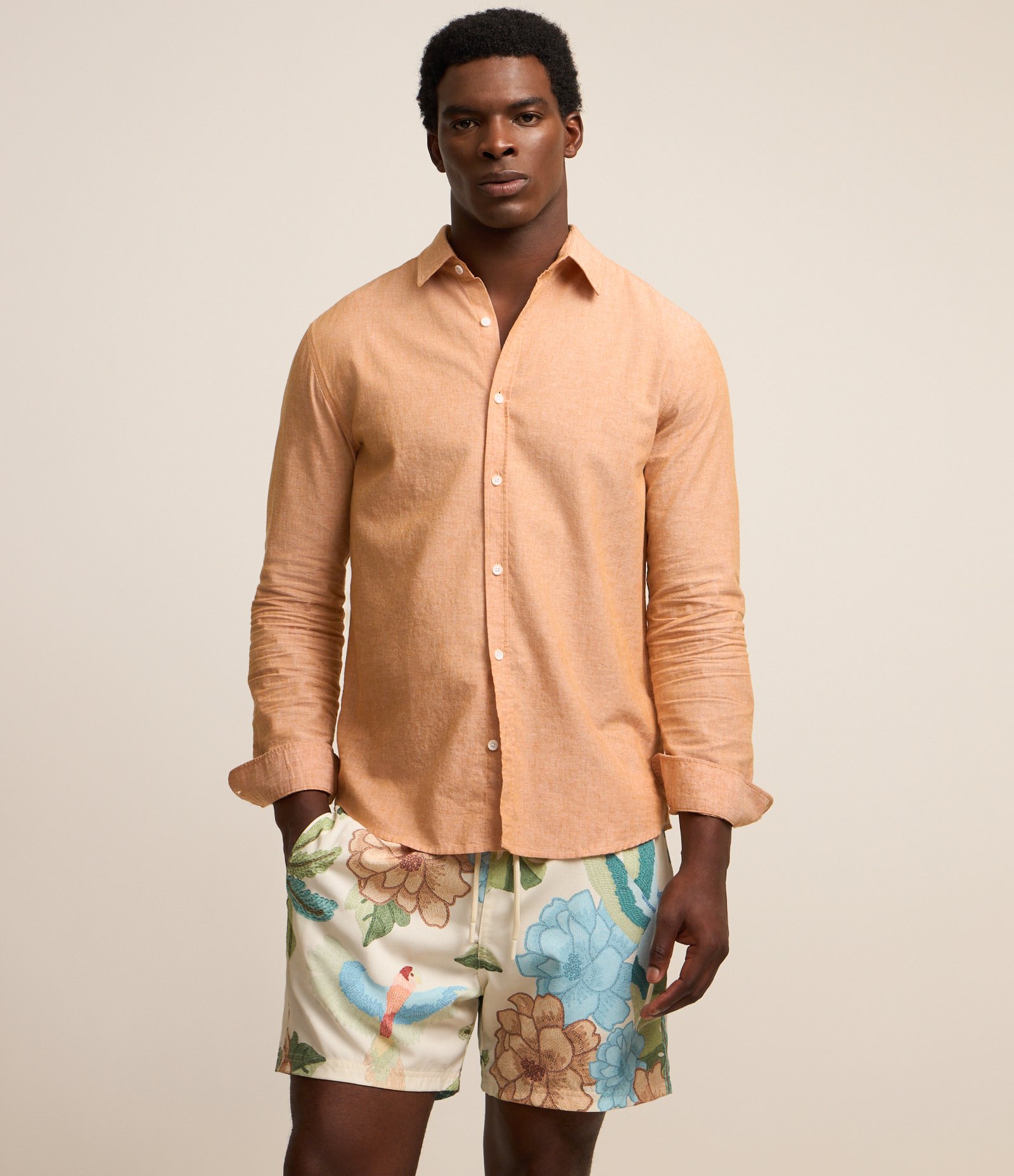 Bermuda em Microfibra com Estampa Floral Multicores 2