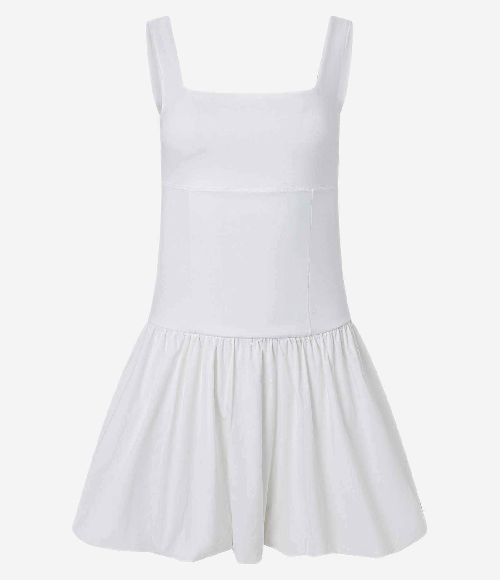 Vestido Curto em Ponto Roma com Saia Balonê Branco 5