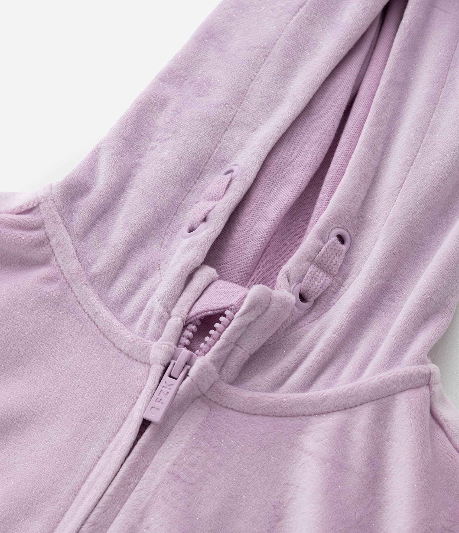 Jaqueta Regular Infantil em Plush com Capuz e Bolso Canguru - Tam 5 a 14 Anos Roxo 6