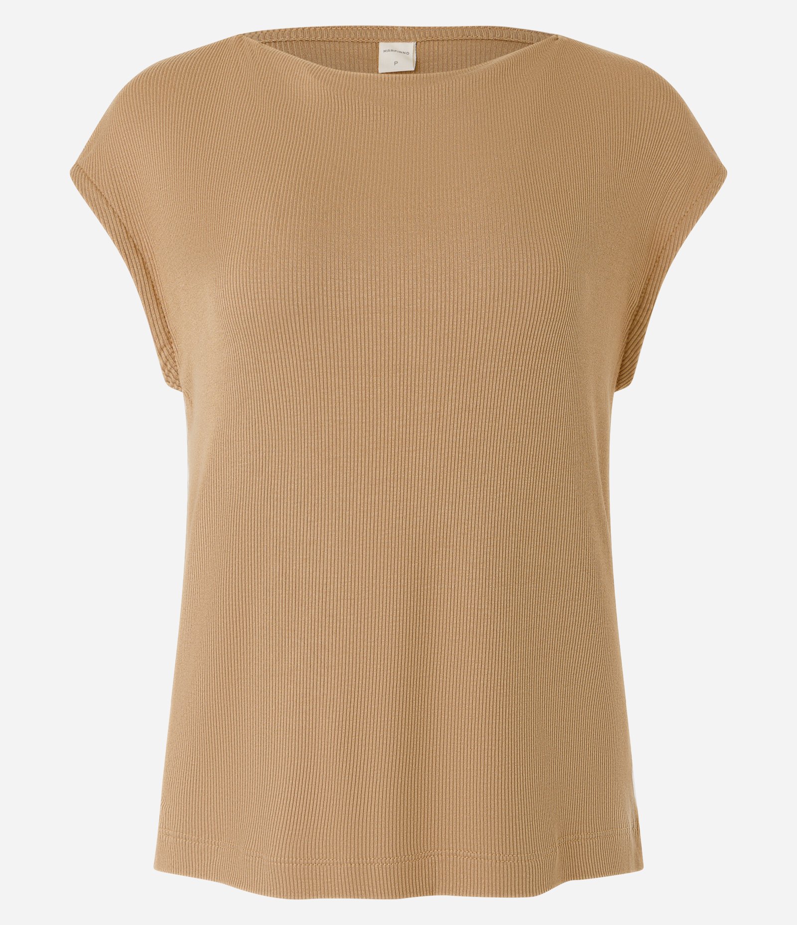 Blusa Sem Manga em Ribana com Franzido Marrom 1