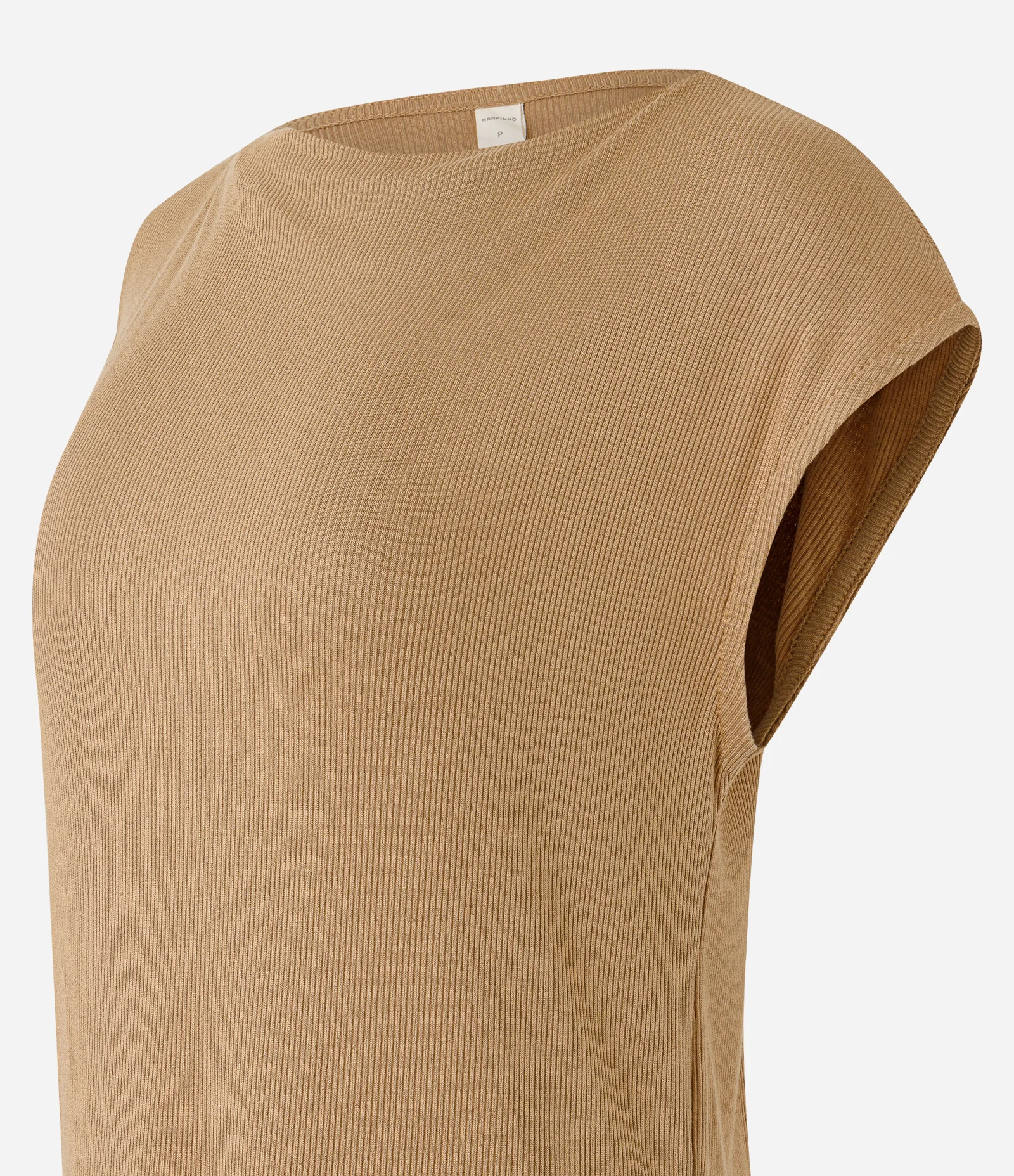 Blusa Sem Manga em Ribana com Franzido Marrom 2