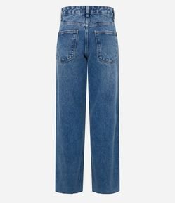 Calça Reta em Jeans com Barra Corte a Fio