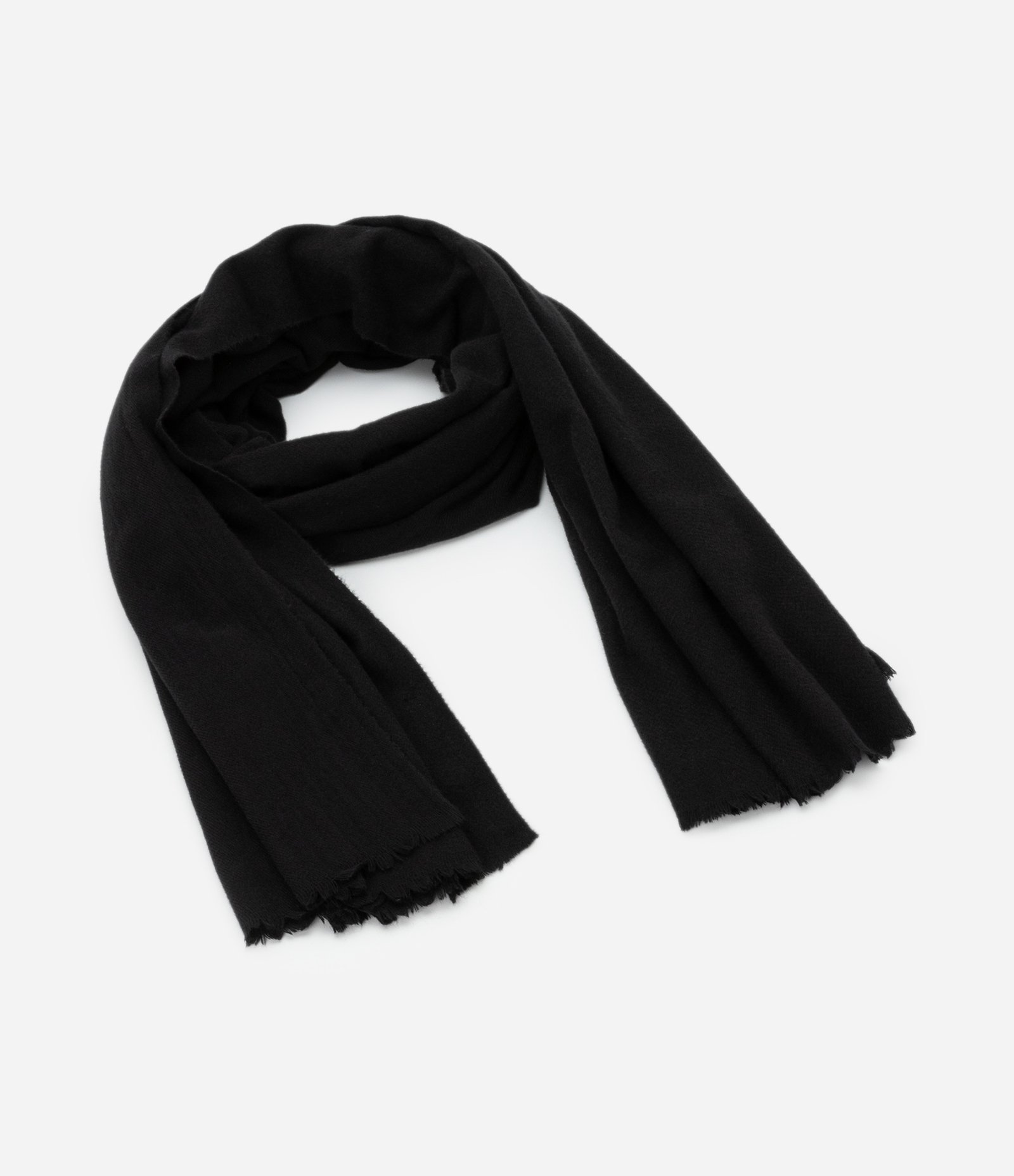 Lenço em Flanela com Mini Franjas Preto 1