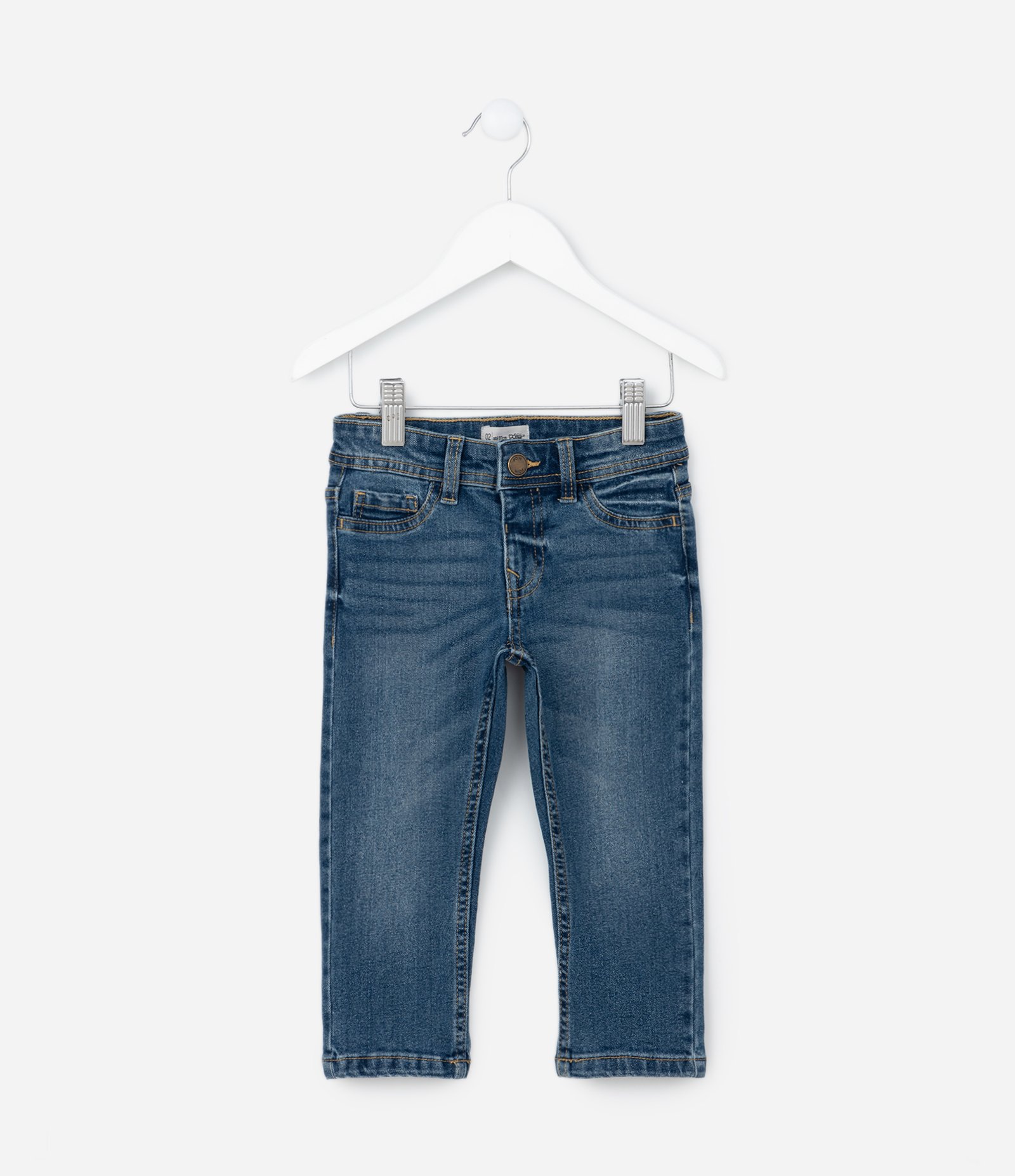 Calça Reta Infantil em Jeans Básica - Tam 1 a 5 Anos Azul Escuro 1
