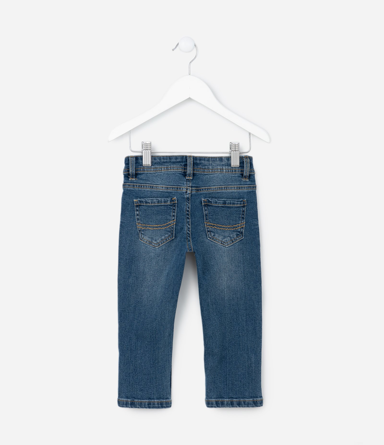Calça Reta Infantil em Jeans Básica - Tam 1 a 5 Anos Azul Escuro 2
