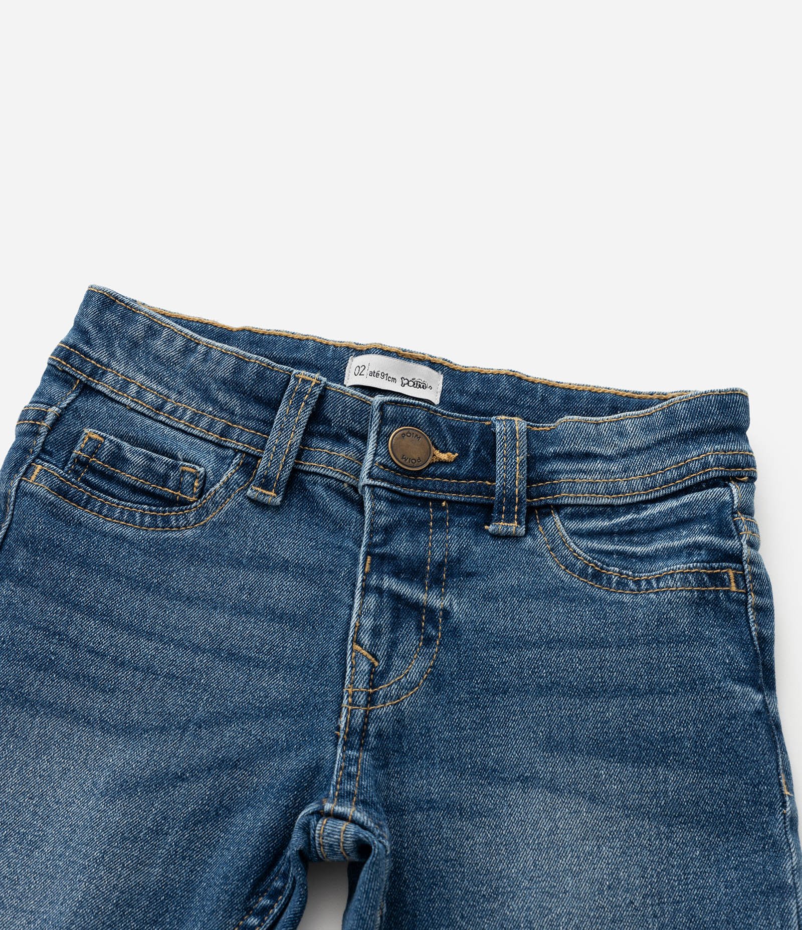 Calça Reta Infantil em Jeans Básica - Tam 1 a 5 Anos Azul Escuro 4