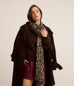 Cachecol Fio a Fio com Estampa Animal Print