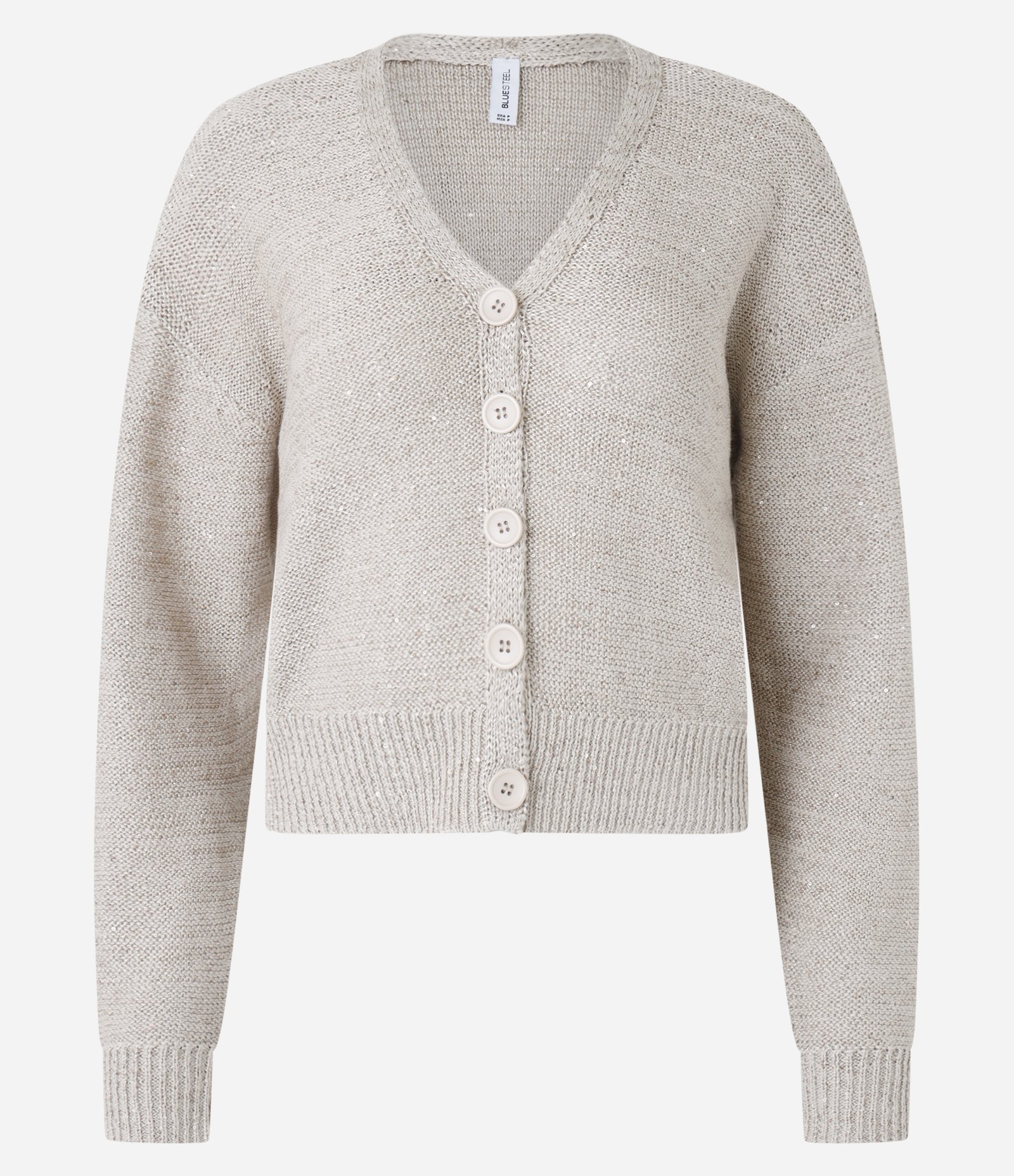 Cardigan em Tricô com Paetês Cinza 5