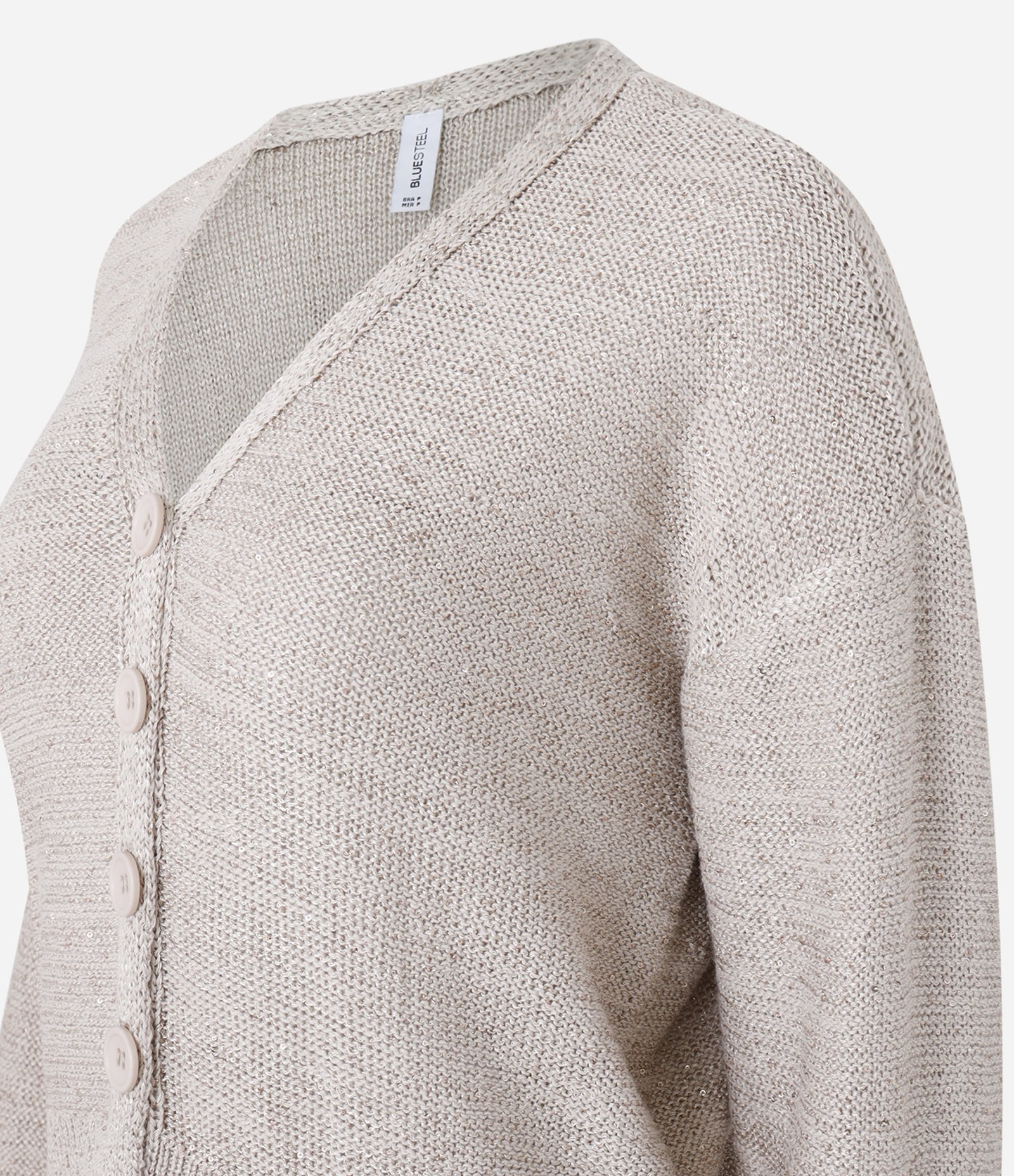 Cardigan em Tricô com Paetês Cinza 6