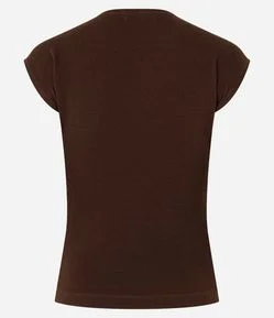 Blusa Canelada em Ribana com Manga Sem Cava