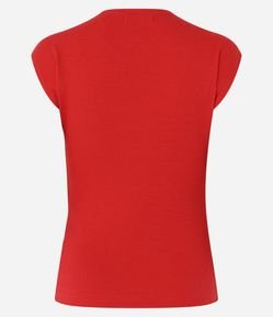 Blusa Canelada em Ribana com Manga Sem Cava