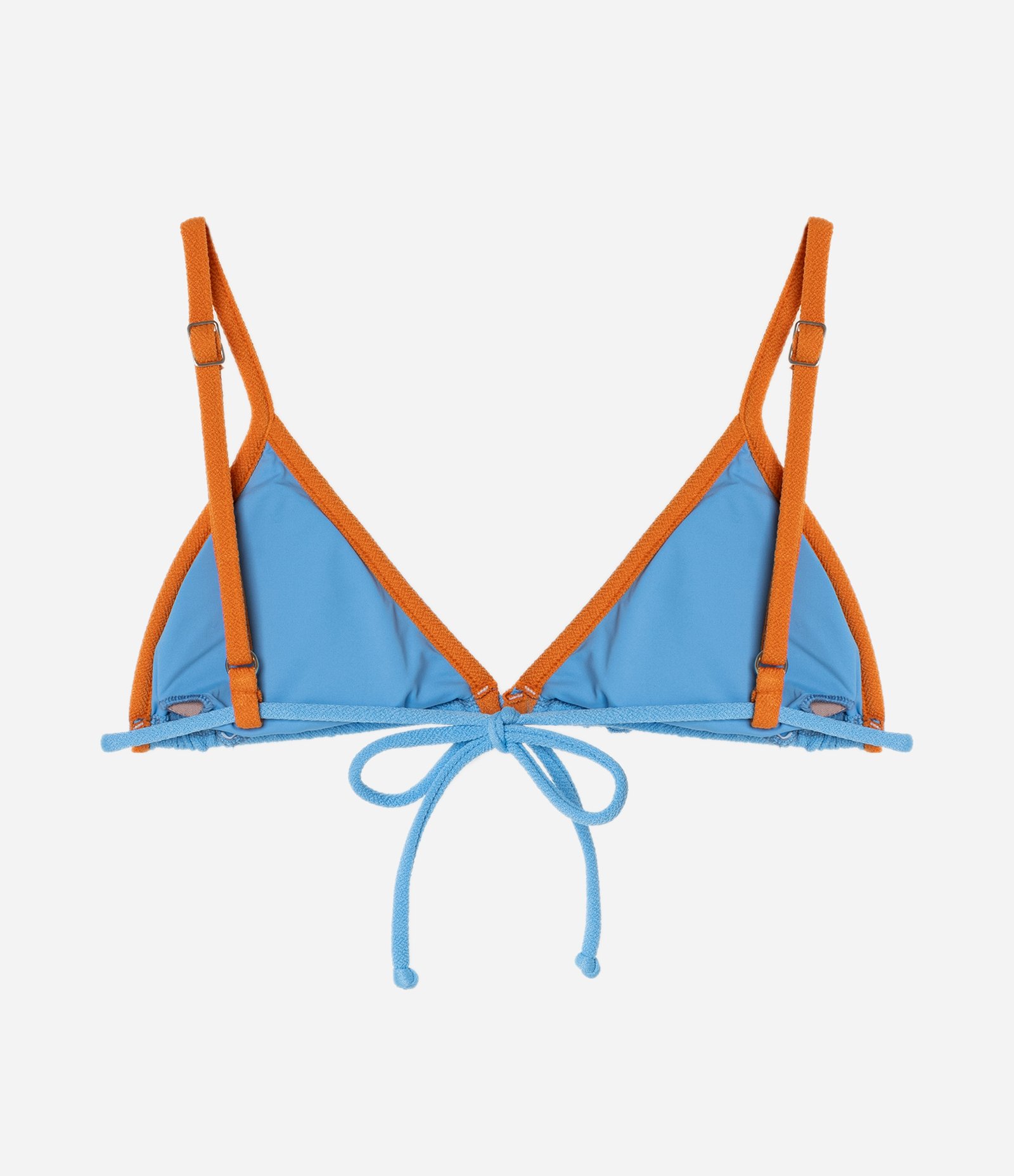 Biquíni Top Cortininha Texturizado com Viés Contrastante Azul/Amarelo 6