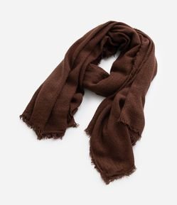 Cachecol Liso com Barra Desfiada