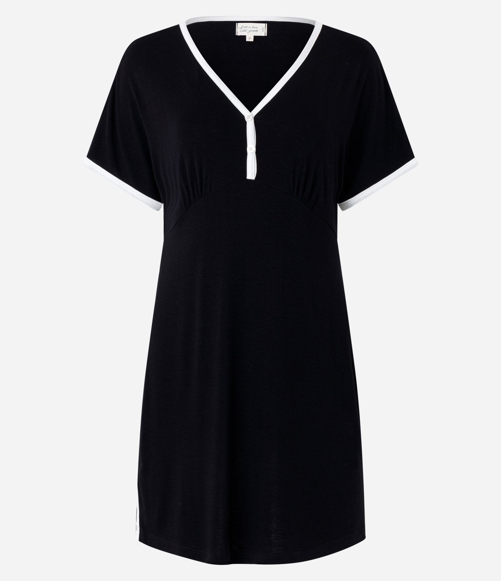 Camisola em Viscose com Detalhe Contrastante Preto 4