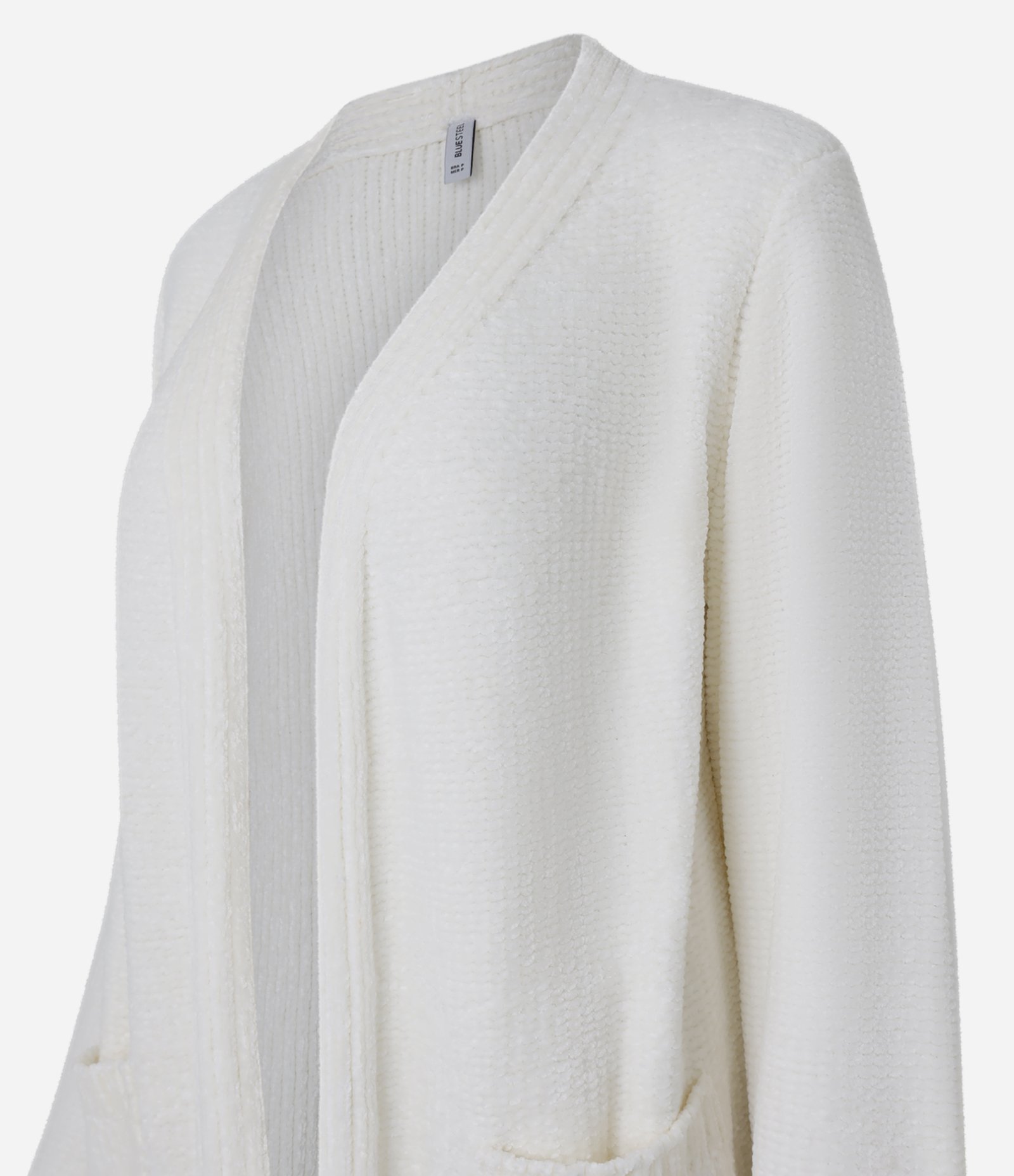 Cardigan Alongado em Chenille Canelado com Bolsos Frontais 5