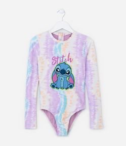 Maiô Infantil com Proteção UV e Estampa Stitch - Tam 5 a 14 Anos