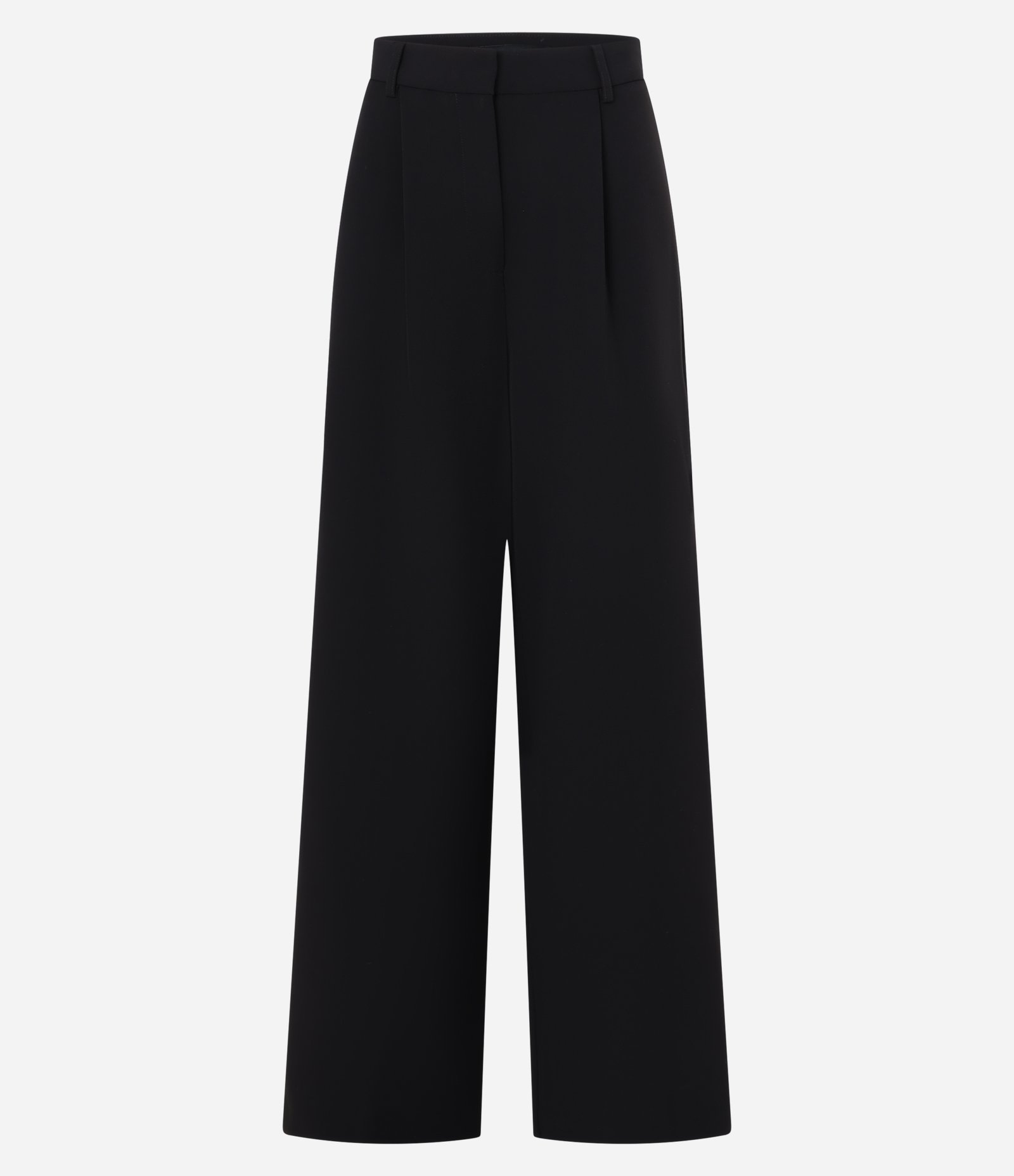 Calça Pantalona em Crepe com Passantes no Cós Preto 6