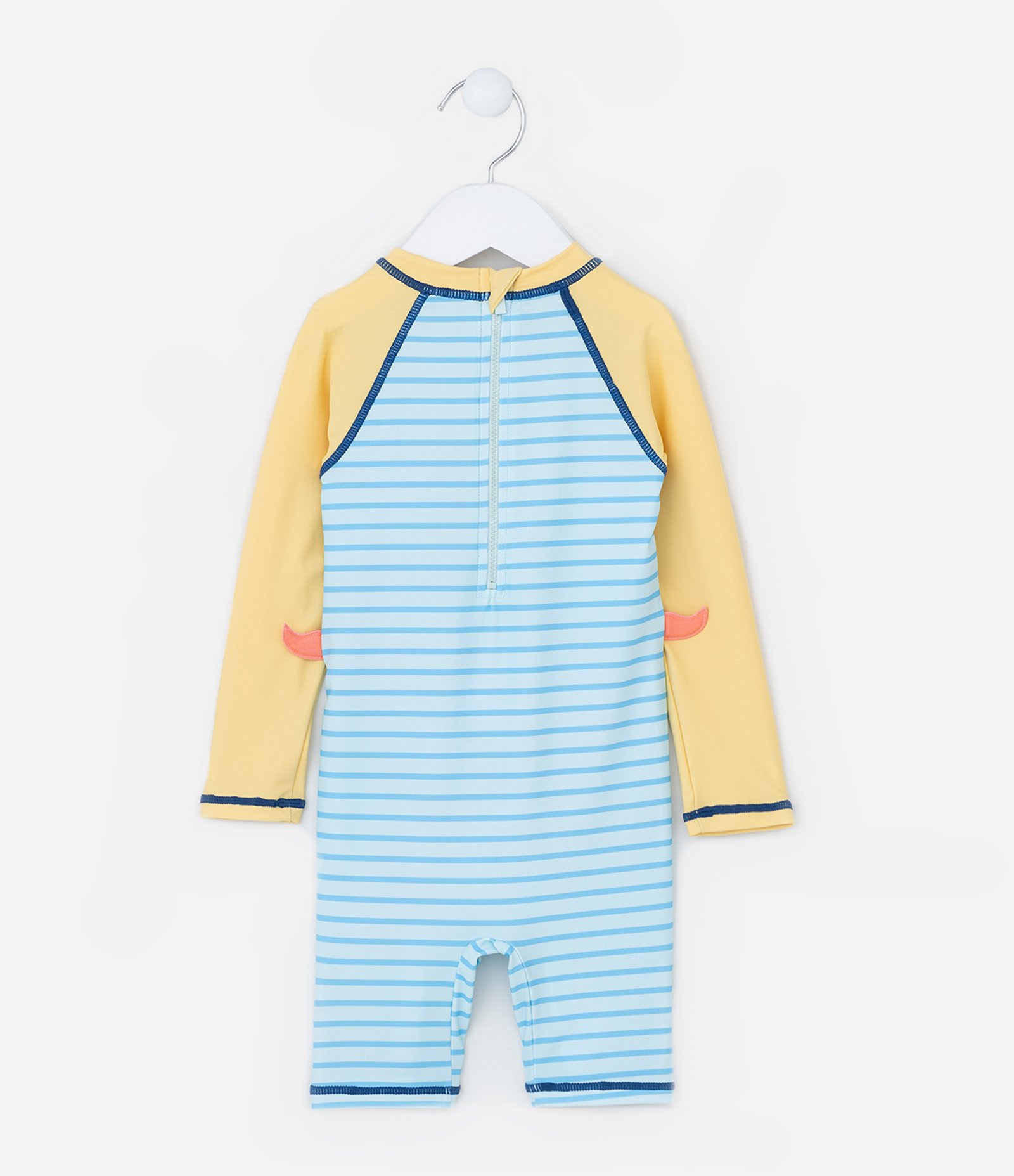 Macacão Infantil com Proteção UV Estampa Polvo - Tam 1 a 4 Anos Amarelo/Azul 2