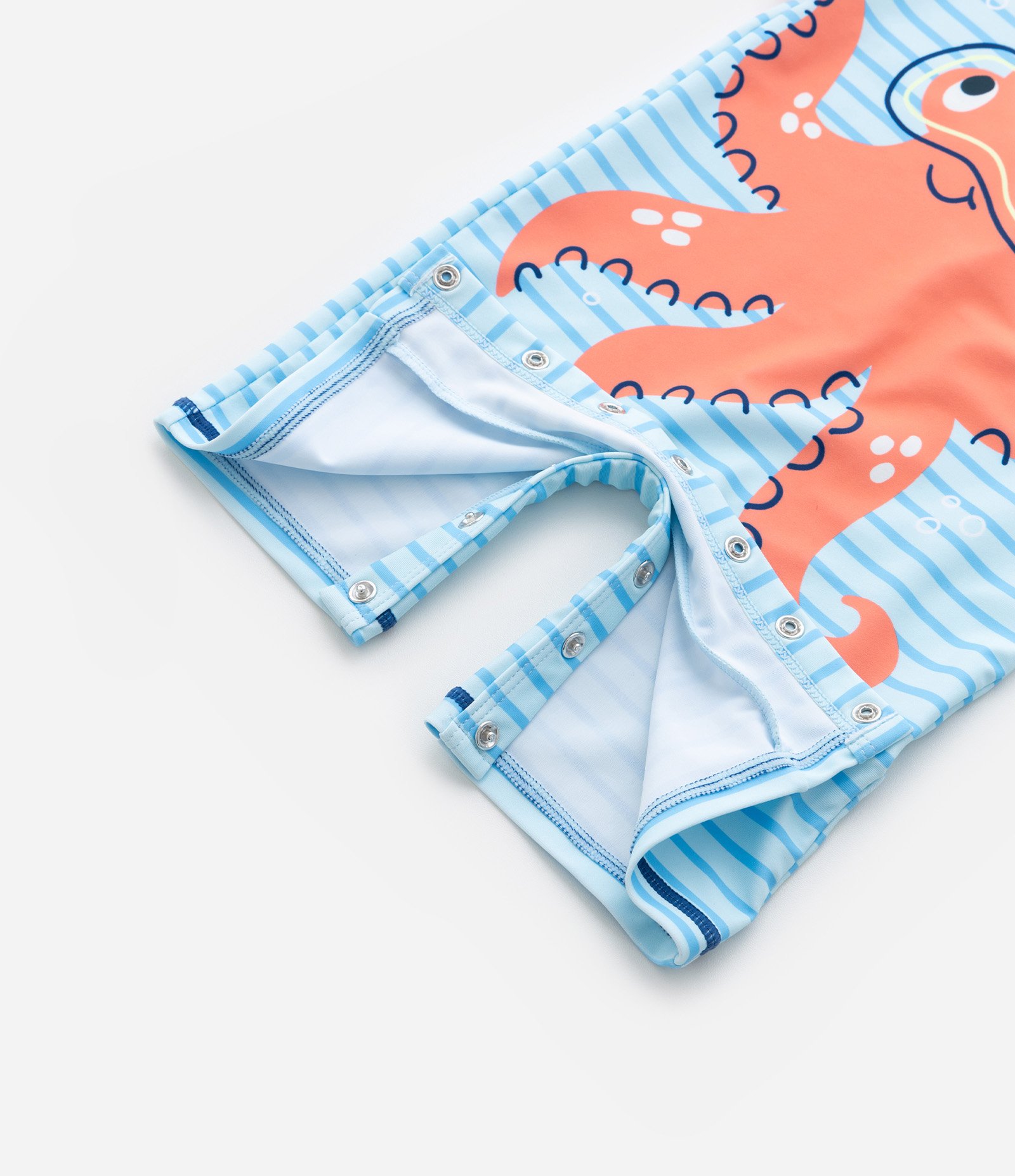 Macacão Infantil com Proteção UV Estampa Polvo - Tam 1 a 4 Anos Amarelo/Azul 7