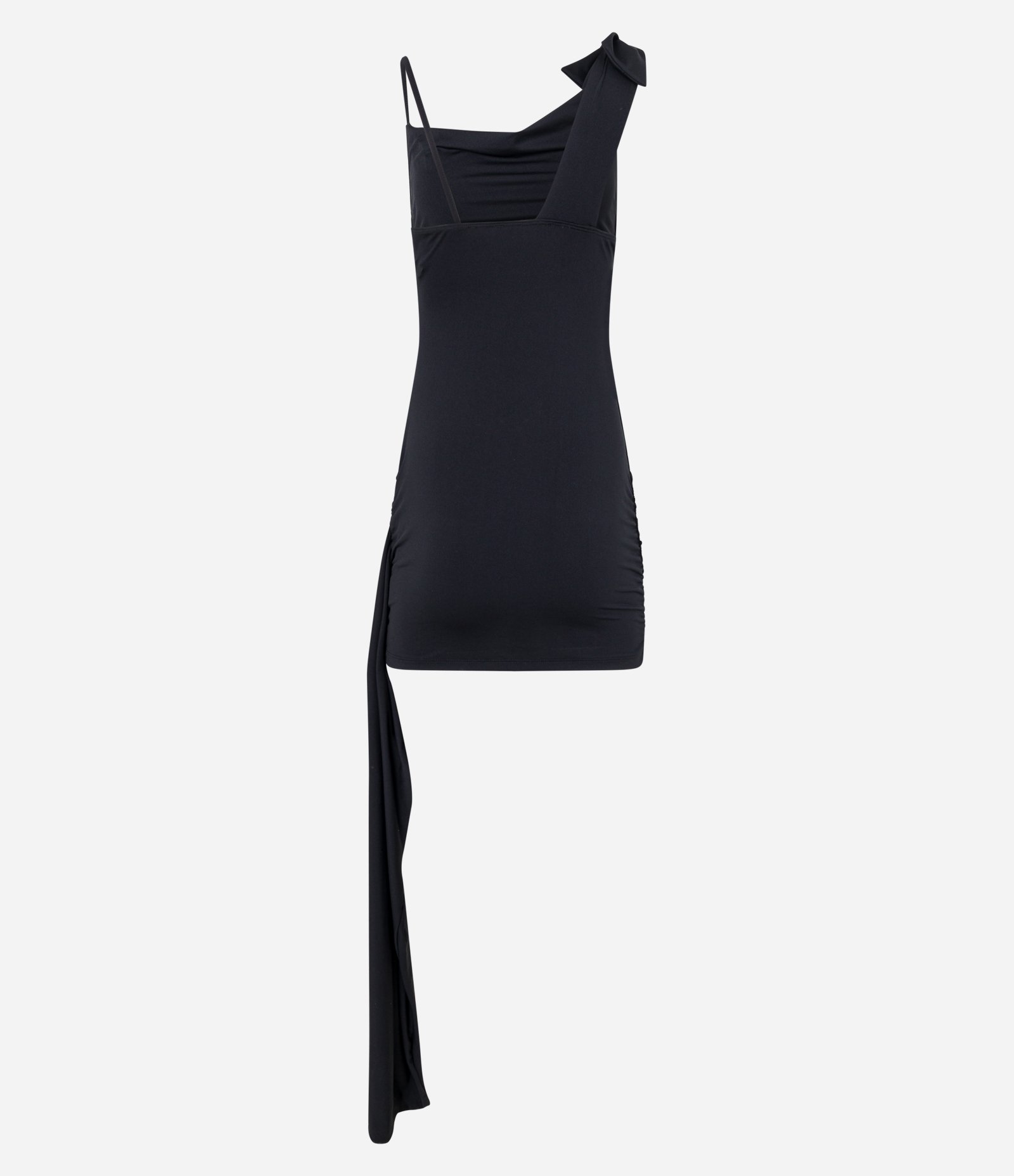 Vestido em Jersey com Faixa Alongada Preto 6