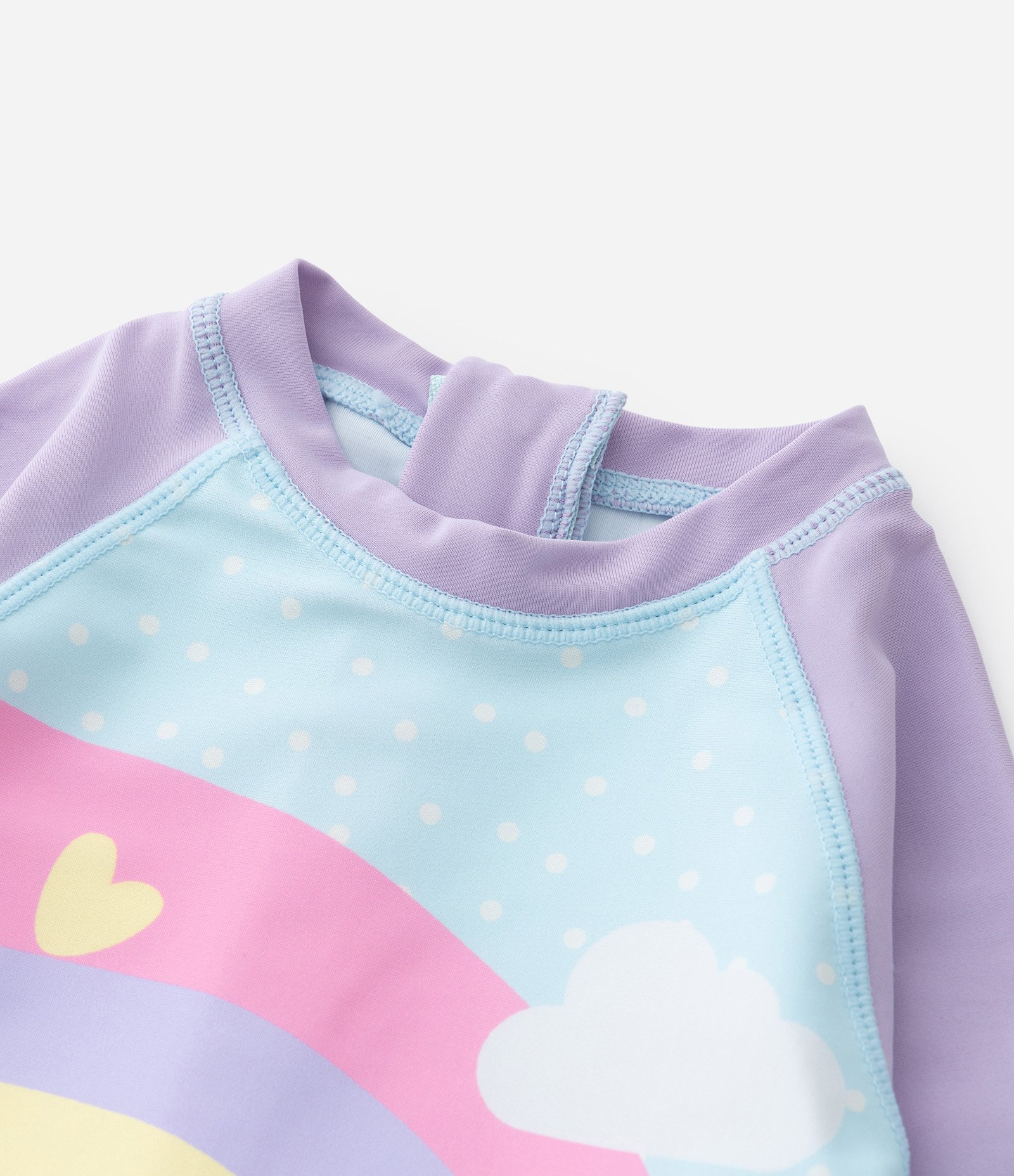 Macacão Infantil com Proteção UV Estampa Arco-Íris - Tam 1 a 4 Anos Azul/Lilás 4