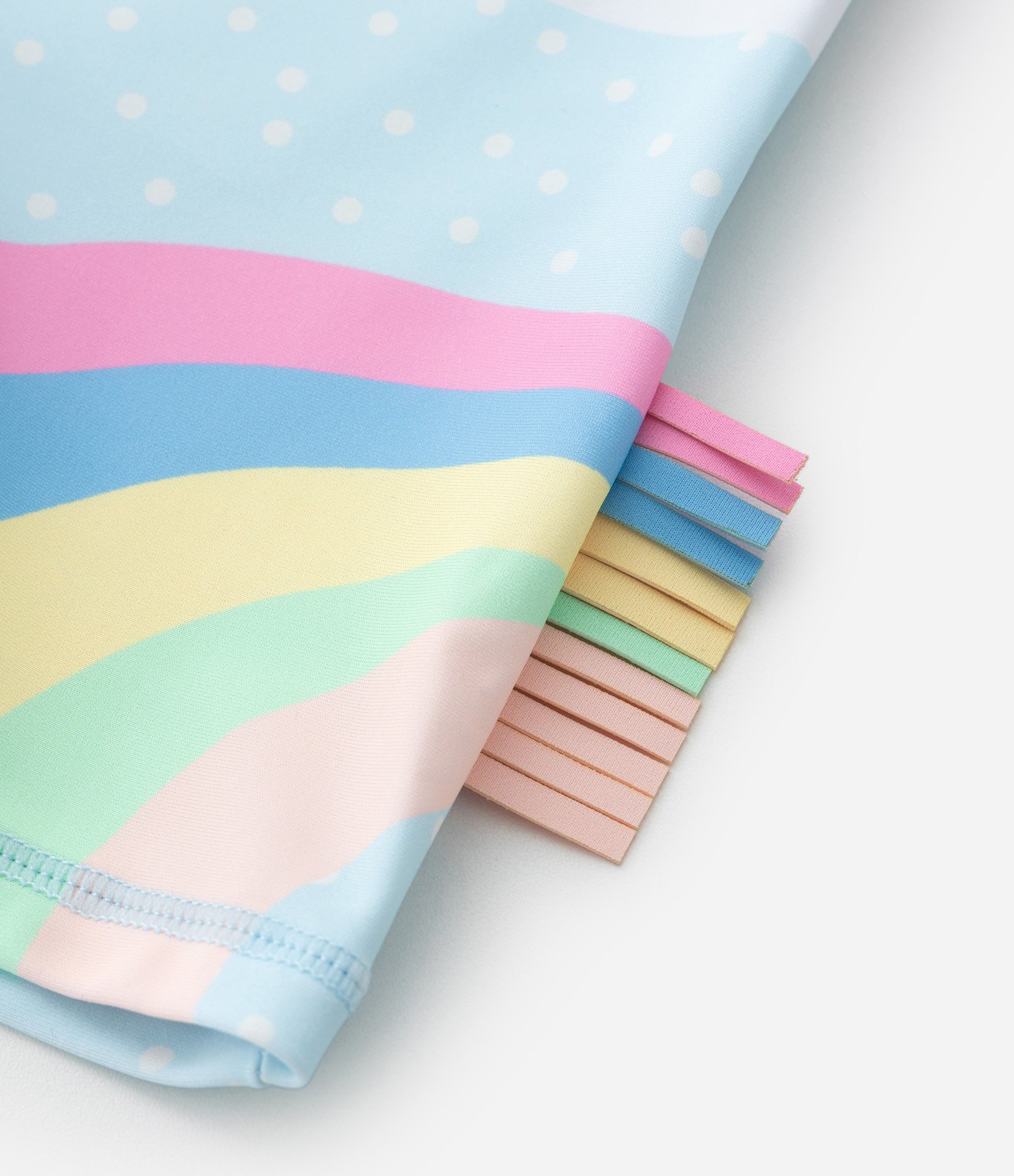 Macacão Infantil com Proteção UV Estampa Arco-Íris - Tam 1 a 4 Anos Azul/Lilás 5