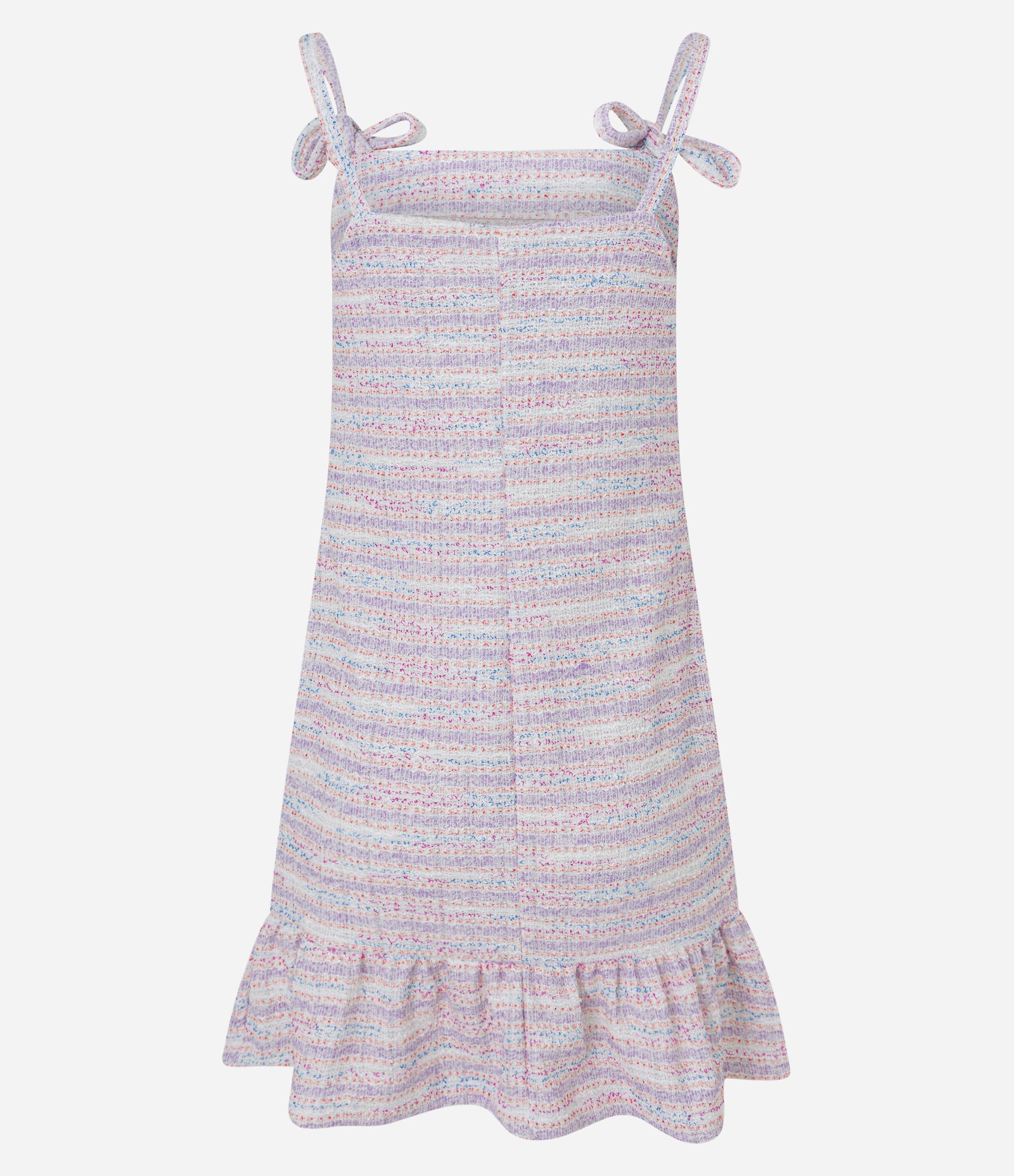 Vestido Curto em Tweed com Alça Laço e Barra Franzida Rosa 7