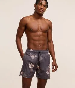 Bermuda com Cós Elástico Estampa Floral