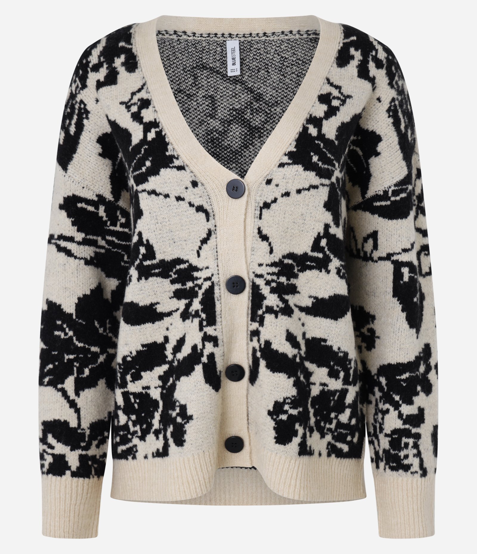 Cardigan Alongado em Tricô Floral Bege 4