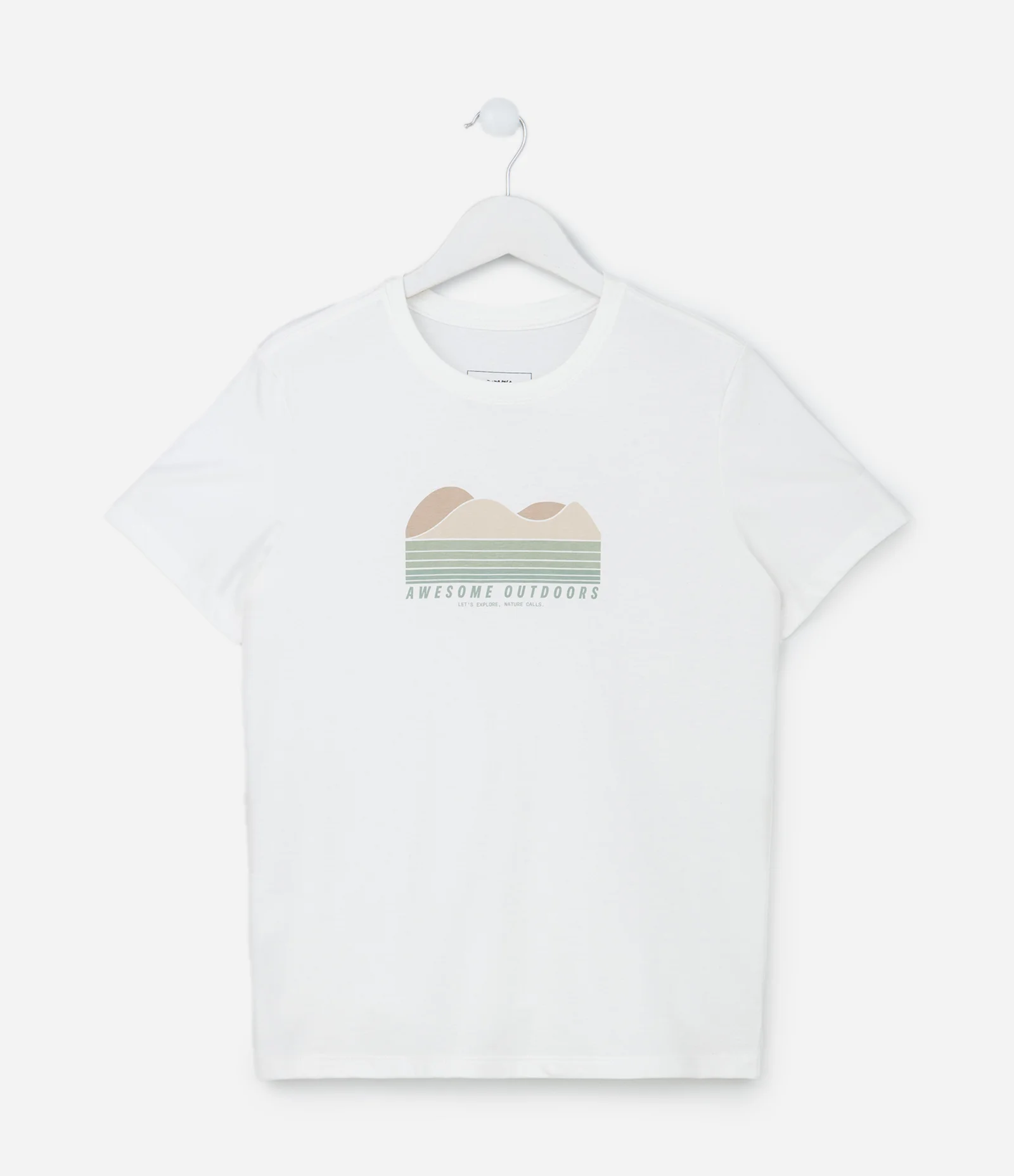 Camiseta Infantil com Estampa Montanhas - Tam 5 a 14 Anos Branco Neve 1
