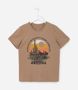 Camiseta Infantil com Estampa Arizona - Tam 5 a 14 Anos