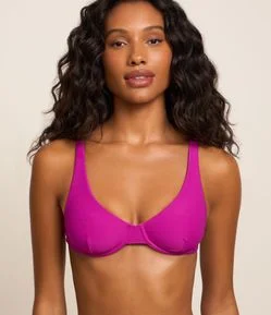 Biquíni Top Meia Taça em Microfibra com Textura