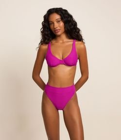 Biquíni hot Pants Asa Delta em Microfibra com Textura Canelada