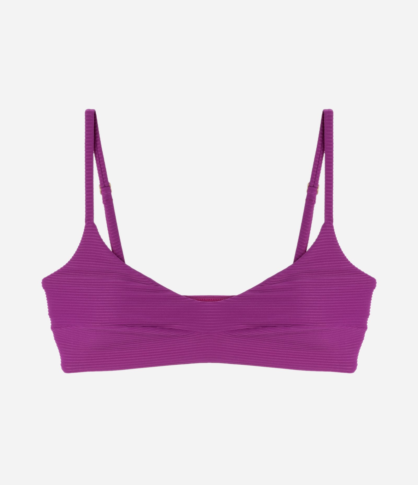 Biquíni Top Camisetinha em Microfibra com Textura Canelada Roxo 5