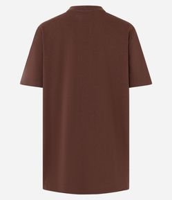 Camiseta Alongada em Algodão com Estampa em Lettering