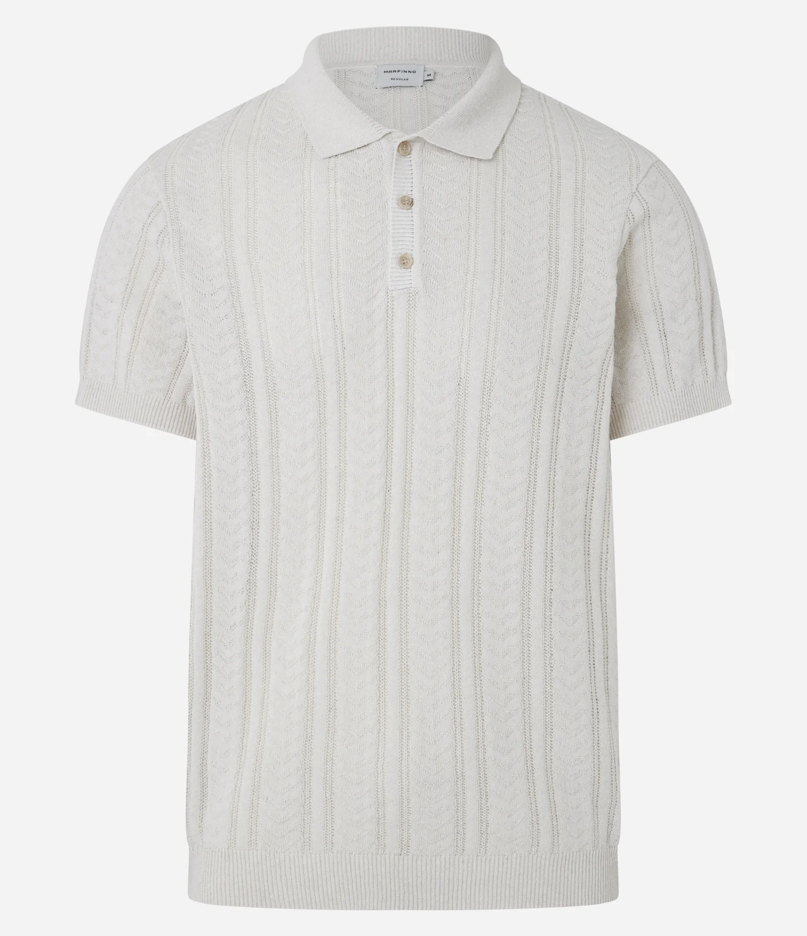 Camisa Polo com Botões Contrastantes e Textura Off White 1